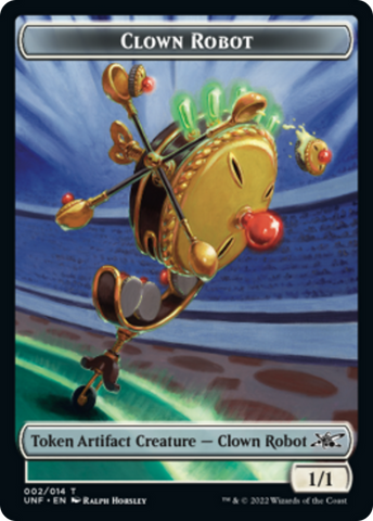 Clown Robot (002) // Treasure (013) Double-Sided Token [Unfinity Tokens]