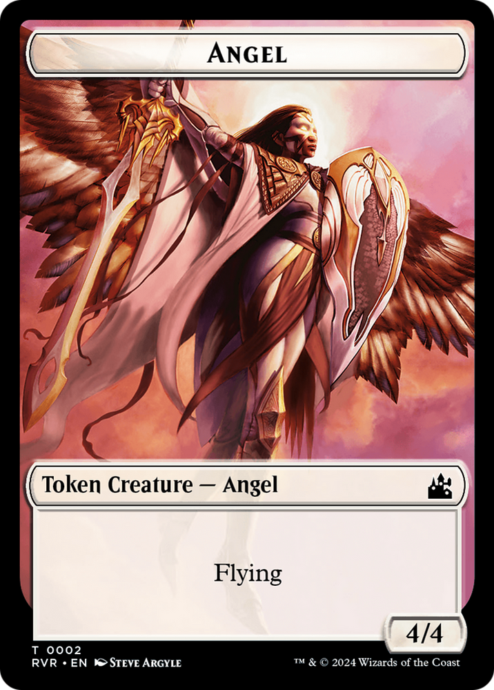 Elf Knight // Angel (0002) Double-Sided Token [Ravnica Remastered Tokens]