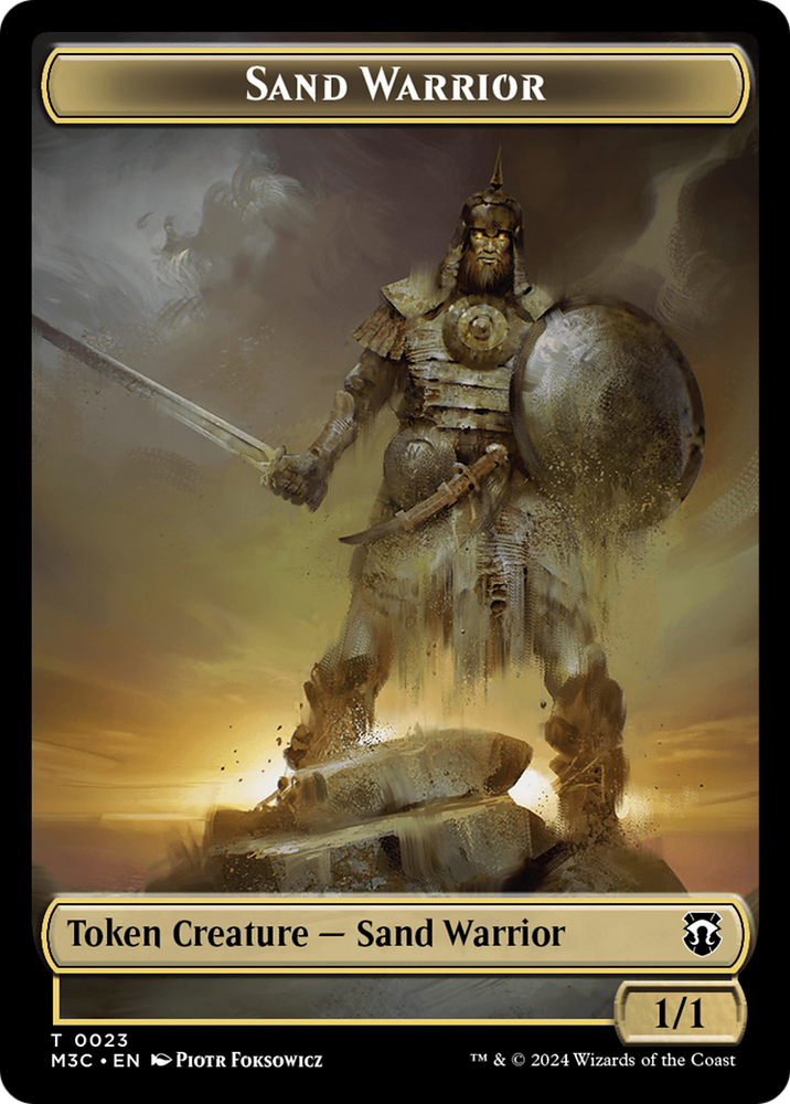 Marit Lage (Ripple Foil) // Sand Warrior Double-Sided Token [Modern Horizons 3 Commander Tokens]