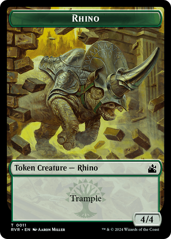 Bird // Rhino Double-Sided Token [Ravnica Remastered Tokens]