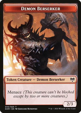 Human Warrior // Demon Berserker Double-Sided Token [Kaldheim Tokens]