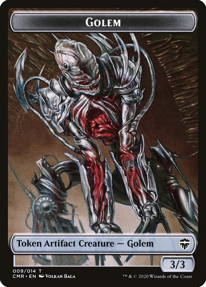 Dragon // Golem Double-Sided Token [Commander Legends Tokens]