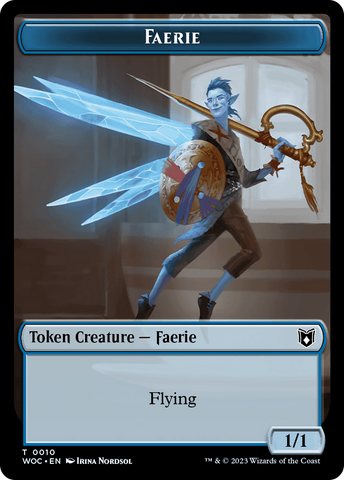 Faerie // Saproling Double-Sided Token [Wilds of Eldraine Commander Tokens]