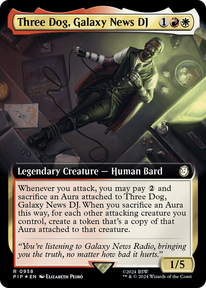 Three Dog, Galaxy News DJ (Extended Art) (Surge Foil) [Fallout]