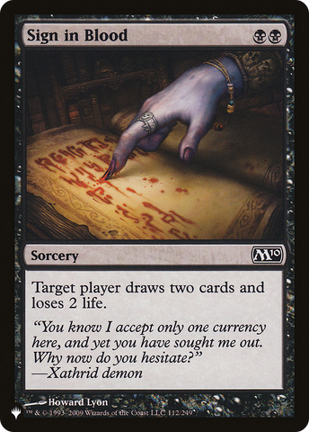 Sign in Blood (M10) [The List]