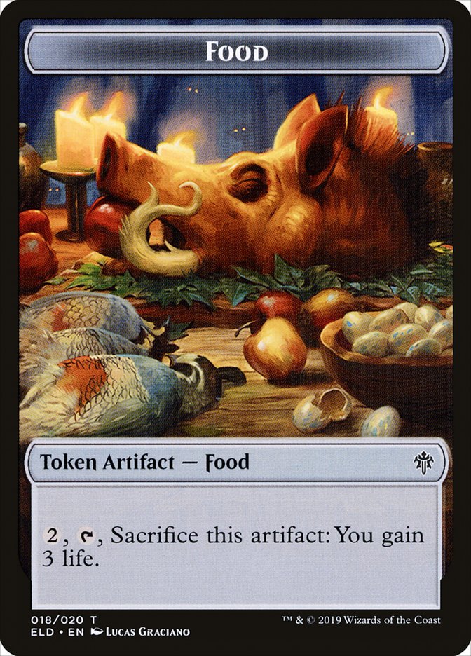 Faerie // Food (18) Double-Sided Token [Throne of Eldraine Tokens]