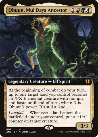 Obuun, Mul Daya Ancestor (Extended Art) [Zendikar Rising Commander]