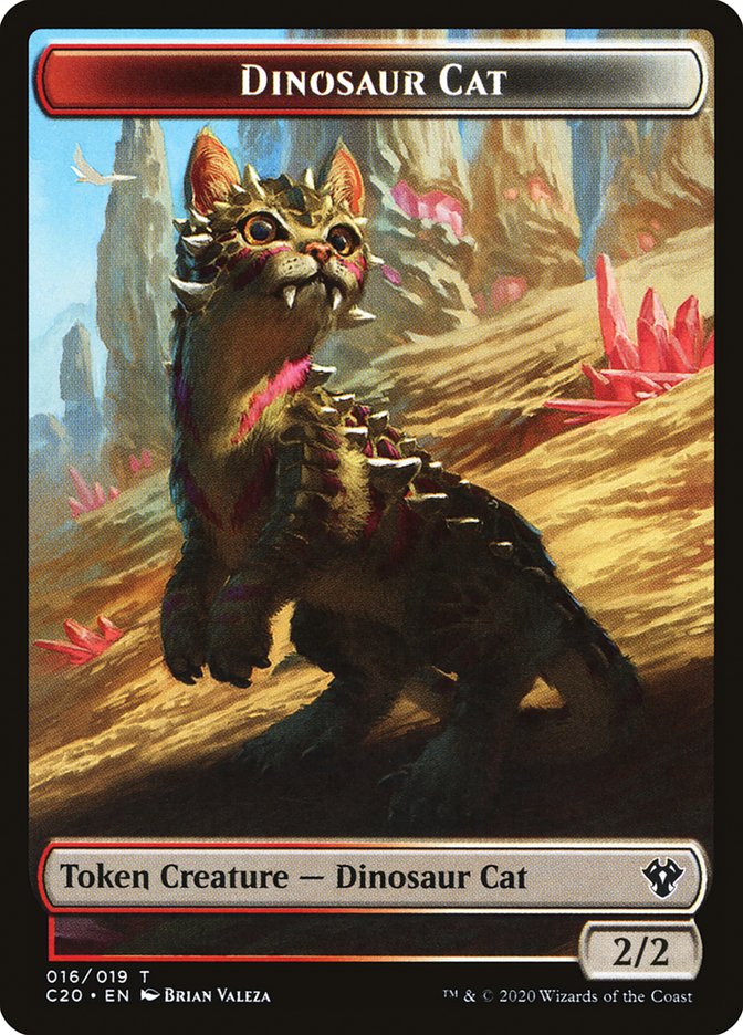 Bird // Dinosaur Cat Double-Sided Token [Commander 2020 Tokens]