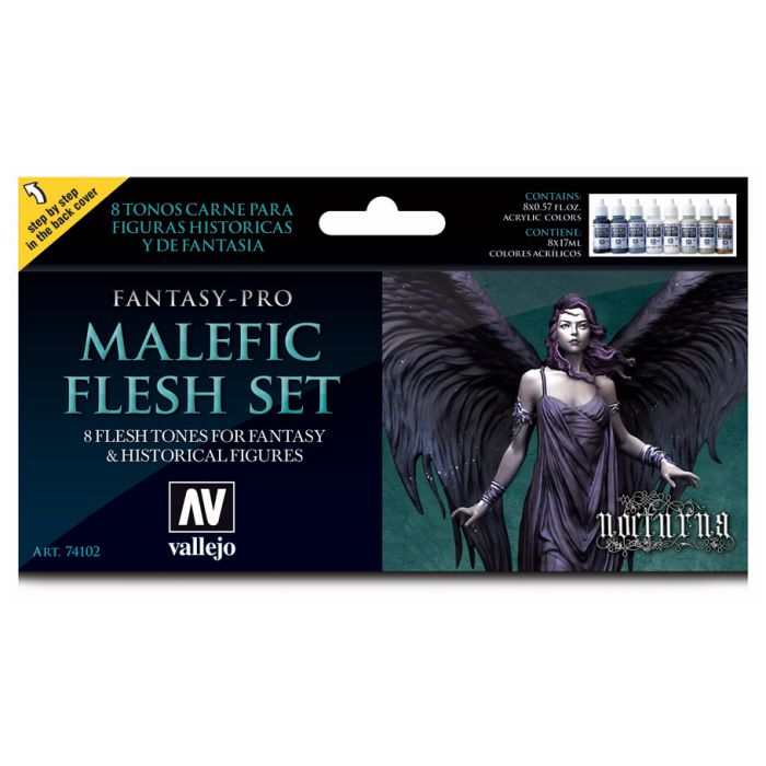 Fantasy-Pro: Malefic Flesh Model & Miniatures Paint Set (8)